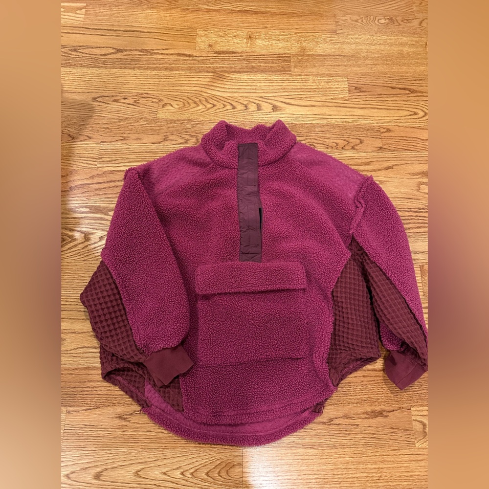 BDG FOR URBAN OUTFITTERS WOMEN'S KAS SHERPA PIECED SWEATSHIRT PULLOVER —Large
